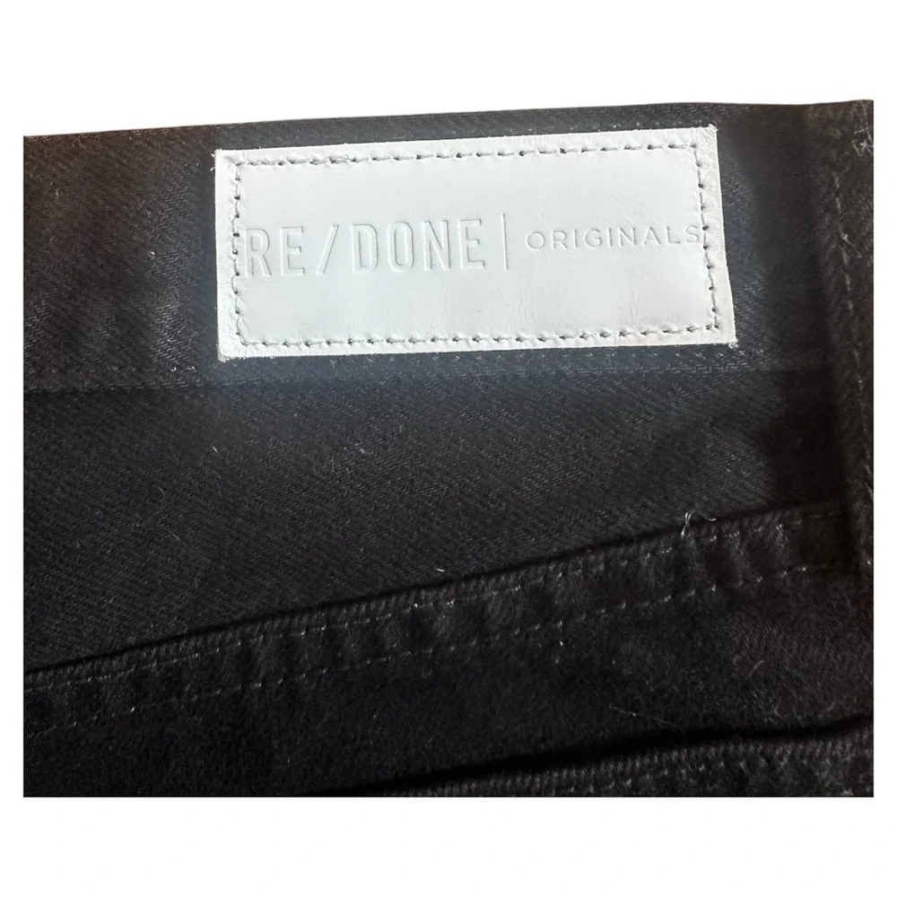 RE/DONE Boho Trendy Black High Rise Denim Shorts – Cutoff Raw Hem, Size 27